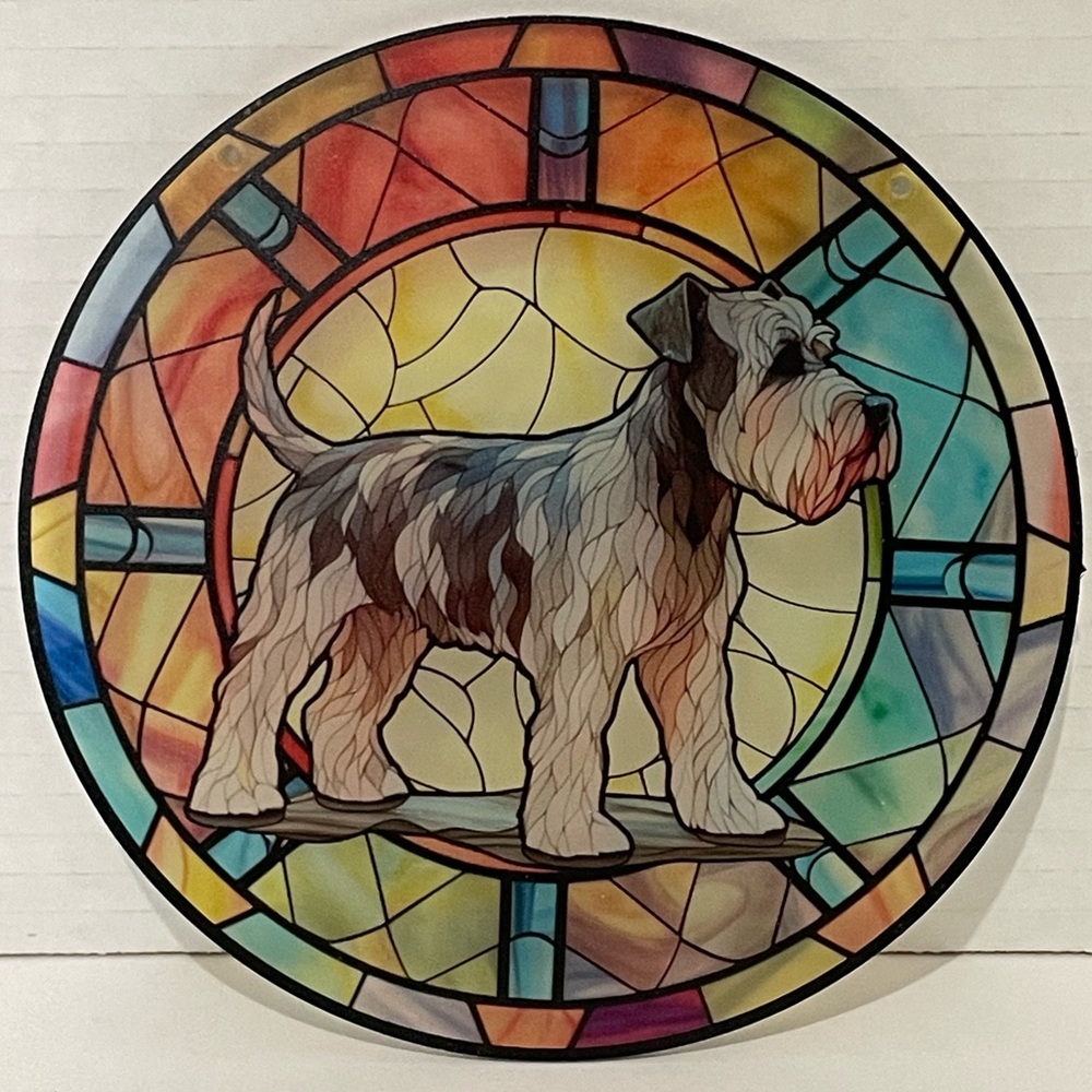 Suncatcher Acrylic Schnauzer Dog 6” New Gifts AS IS